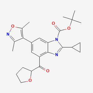tert-butyl 2-cyclopropyl-6-(3,5-dimethylisoxazol-4-yl)-4-(tetrahydrofuran-2-carbonyl)-1H-benzo[d]imidazole-1-carboxylate