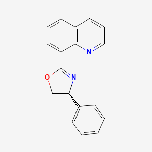 molecular formula C18H14N2O B8226735 (R)-4-Phenyl-2-(quinolin-8-yl)-4,5-dihydrooxazole 