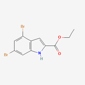 molecular formula C11H9Br2NO2 B8226772 ethyl 4,6-dibromo-1H-indole-2-carboxylate 