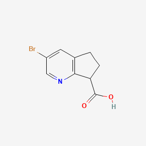 molecular formula C9H8BrNO2 B8226778 3-Bromo-6,7-dihydro-5H-cyclopenta[b]pyridine-7-carboxylic acid 