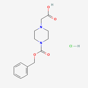 2-(4-Phenylmethoxycarbonylpiperazin-1-yl)acetic acid;hydrochloride