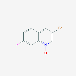 molecular formula C9H5BrINO B8226865 3-Bromo-7-iodo-1-oxidoquinolin-1-ium 