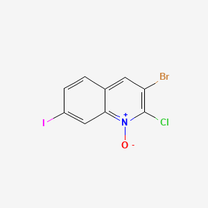 molecular formula C9H4BrClINO B8226871 3-Bromo-2-chloro-7-iodo-1-oxidoquinolin-1-ium 