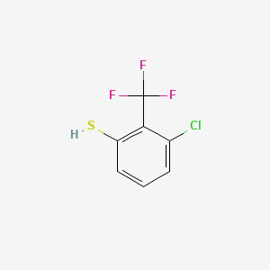 molecular formula C7H4ClF3S B8226978 3-Chloro-2-(trifluoromethyl)benzenethiol 