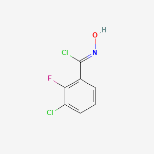 molecular formula C7H4Cl2FNO B8227042 (1Z)-3-chloro-2-fluoro-N-hydroxybenzenecarboximidoyl chloride 