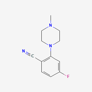 molecular formula C12H14FN3 B8227081 4-Fluoro-2-(4-methylpiperazin-1-yl)benzonitrile 