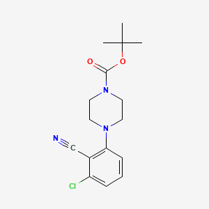 molecular formula C16H20ClN3O2 B8227102 Tert-butyl 4-(3-chloro-2-cyanophenyl)piperazine-1-carboxylate 