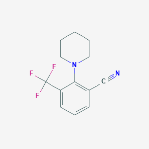 molecular formula C13H13F3N2 B8227182 2-Piperidin-1-yl-3-(trifluoromethyl)benzonitrile 