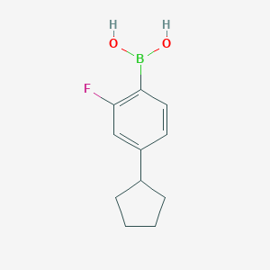 molecular formula C11H14BFO2 B8227240 (4-Cyclopentyl-2-fluorophenyl)boronicacid 