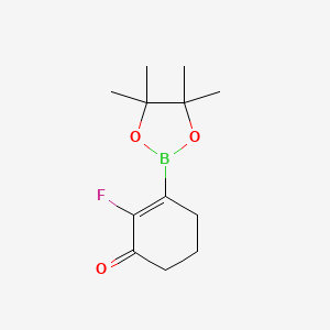 molecular formula C12H18BFO3 B8227299 2-Fluoro-3-(4,4,5,5-tetramethyl-1,3,2-dioxaborolan-2-yl)cyclohex-2-en-1-one 