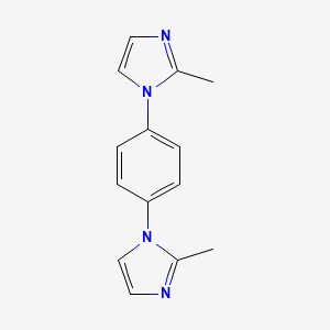 molecular formula C14H14N4 B8227302 1,4-Bis(2-methyl-1H-imidazol-1-yl)benzene 