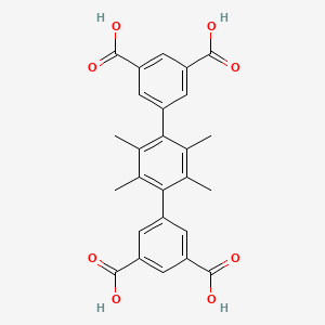 molecular formula C26H22O8 B8227308 2',3',5',6'-Tetramethyl-[1,1':4',1''-terphenyl]-3,3'',5,5''-tetracarboxylic acid 