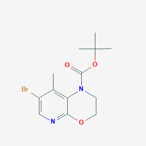molecular formula C13H17BrN2O3 B8227350 1-Boc-7-bromo-8-methyl-2,3-dihydro-1H-pyrido[2,3-b][1,4]oxazine 