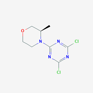 molecular formula C8H10Cl2N4O B8227354 (R)-4-(4,6-Dichloro-1,3,5-triazin-2-yl)-3-methylmorpholine 