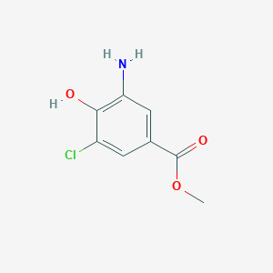 molecular formula C8H8ClNO3 B8227362 3-Amino-5-chloro-4-hydroxy-benzoic acid methyl ester 