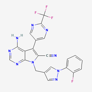 molecular formula C22H13F4N9 B8227388 CFTR corrector 6 