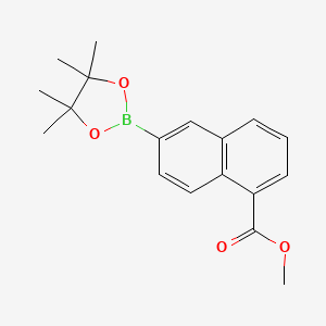 molecular formula C18H21BO4 B8227405 Methyl 6-(4,4,5,5-tetramethyl-1,3,2-dioxaborolan-2-yl)-1-naphthoate 