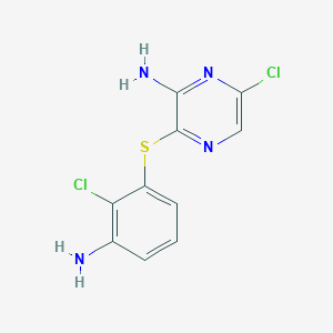 molecular formula C10H8Cl2N4S B8227413 3-((3-氨基-2-氯苯基)硫代)-6-氯吡嗪-2-胺 