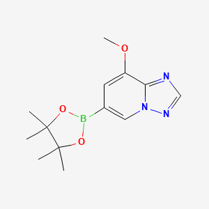 molecular formula C13H18BN3O3 B8227437 8-Methoxy-6-(4,4,5,5-tetramethyl-1,3,2-dioxaborolan-2-yl)-[1,2,4]triazolo[1,5-a]pyridine 
