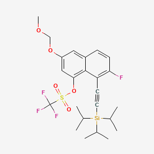 molecular formula C24H30F4O5SSi B8227450 7-Fluoro-3-(methoxymethoxy)-8-((triisopropylsilyl)ethynyl)naphthalen-1-yl trifluoromethanesulfonate 