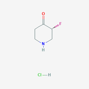 molecular formula C5H9ClFNO B8227495 (R)-3-Fluoropiperidin-4-one hydrochloride 