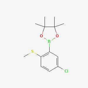 molecular formula C13H18BClO2S B8227501 2-(5-氯-2-(甲硫基)苯基)-4,4,5,5-四甲基-1,3,2-二氧杂硼环丁烷 