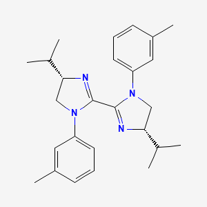 molecular formula C26H34N4 B8227636 (4S,4'S)-4,4'-Diisopropyl-1,1'-di-m-tolyl-4,4',5,5'-tetrahydro-1H,1'H-2,2'-biimidazole 