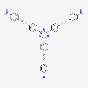 molecular formula C45H30N6 B8227643 4,4',4''-(((1,3,5-Triazine-2,4,6-triyl)tris(benzene-4,1-diyl))tris(ethyne-2,1-diyl))trianiline 