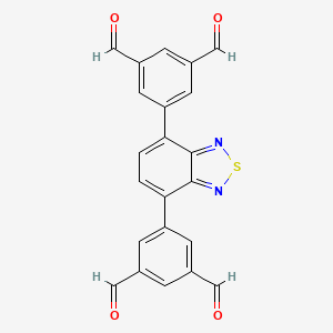 molecular formula C22H12N2O4S B8227650 5,5'-(Benzo[c][1,2,5]thiadiazole-4,7-diyl)diisophthalaldehyde 