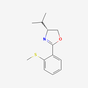 molecular formula C13H17NOS B8227666 (R)-4-Isopropyl-2-(2-(methylthio)phenyl)-4,5-dihydrooxazole 