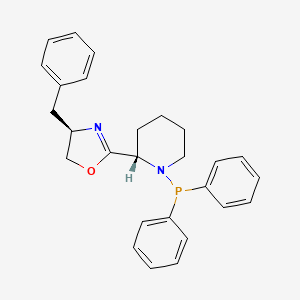 molecular formula C27H29N2OP B8227671 (R)-4-Benzyl-2-((S)-1-(diphenylphosphanyl)piperidin-2-yl)-4,5-dihydrooxazole 