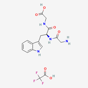 molecular formula C17H19F3N4O6 B8227708 (S)-2-(2-(2-Aminoacetamido)-3-(1H-indol-3-yl)propanamido)acetic acid 2,2,2-trifluoroacetate 