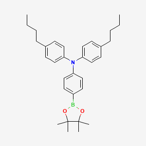 4-Butyl-N-(4-butylphenyl)-N-(4-(4,4,5,5-tetramethyl-1,3,2-dioxaborolan-2-yl)phenyl)aniline