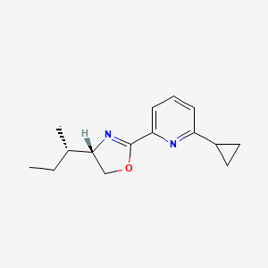 molecular formula C15H20N2O B8227741 (S)-4-((S)-sec-Butyl)-2-(6-cyclopropylpyridin-2-yl)-4,5-dihydrooxazole 