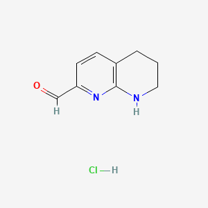 molecular formula C9H11ClN2O B8227769 5,6,7,8-Tetrahydro-1,8-naphthyridine-2-carbaldehyde hydrochloride 