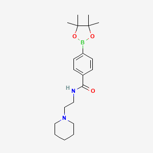 molecular formula C20H31BN2O3 B8227784 N-(2-(Piperidin-1-yl)ethyl)-4-(4,4,5,5-tetramethyl-1,3,2-dioxaborolan-2-yl)benzamide 