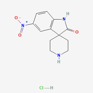 molecular formula C12H14ClN3O3 B8227791 5-Nitrospiro[indoline-3,4'-piperidin]-2-one hydrochloride 