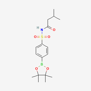 molecular formula C17H26BNO5S B8227845 3-Methyl-N-((4-(4,4,5,5-tetramethyl-1,3,2-dioxaborolan-2-yl)phenyl)sulfonyl)butanamide 