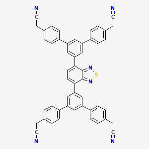 molecular formula C50H32N6S B8227858 2,2',2'',2'''-(Benzo[c][1,2,5]thiadiazole-4,7-diylbis([1,1':3',1''-terphenyl]-5',4,4''-triyl))tetraacetonitrile 