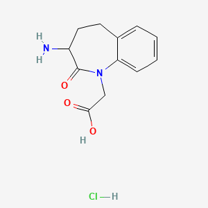 molecular formula C12H15ClN2O3 B8227872 2-(3-Amino-2-oxo-2,3,4,5-tetrahydro-1H-benzo[B]azepin-1-YL)acetic acid hydrochloride 