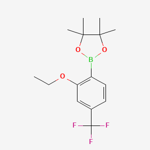 molecular formula C15H20BF3O3 B8227923 2-(2-Ethoxy-4-(trifluoromethyl)phenyl)-4,4,5,5-tetramethyl-1,3,2-dioxaborolane 