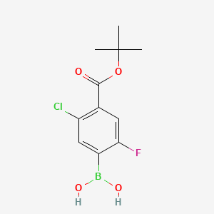 molecular formula C11H13BClFO4 B8227934 (4-(tert-Butoxycarbonyl)-5-chloro-2-fluorophenyl)boronic acid 