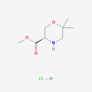 molecular formula C8H16ClNO3 B8227967 Methyl (S)-6,6-dimethylmorpholine-3-carboxylate hydrochloride 