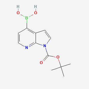 molecular formula C12H15BN2O4 B8228007 (1-(tert-Butoxycarbonyl)-1H-pyrrolo[2,3-b]pyridin-4-yl)boronic acid 