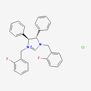 molecular formula C29H25ClF2N2 B8228053 (4S,5S)-1,3-Bis(2-fluorobenzyl)-4,5-diphenyl-4,5-dihydro-1H-imidazol-3-ium chloride 