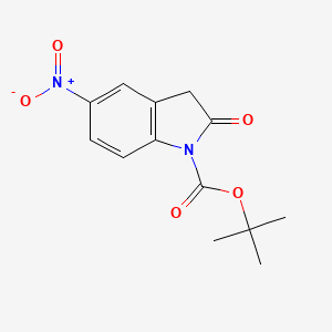 molecular formula C13H14N2O5 B8228088 tert-Butyl 5-nitro-2-oxoindoline-1-carboxylate 