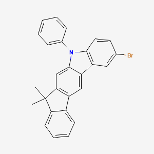 molecular formula C27H20BrN B8228151 2-Bromo-7,7-dimethyl-5-phenyl-5,7-dihydroindeno[2,1-b]carbazole 