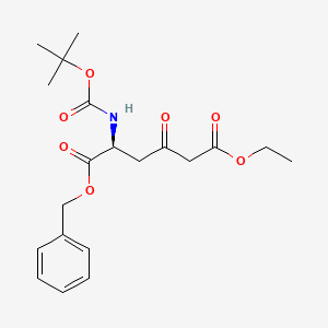molecular formula C20H27NO7 B8228166 1-benzyl 6-ethyl (S)-2-((tert-butoxycarbonyl)amino)-4-oxohexanedioate 
