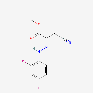 molecular formula C12H11F2N3O2 B8228178 ethyl (2Z)-3-cyano-2-[(2,4-difluorophenyl)hydrazinylidene]propanoate 