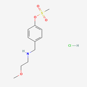 molecular formula C11H18ClNO4S B8228182 [4-[(2-Methoxyethylamino)methyl]phenyl] methanesulfonate;hydrochloride 